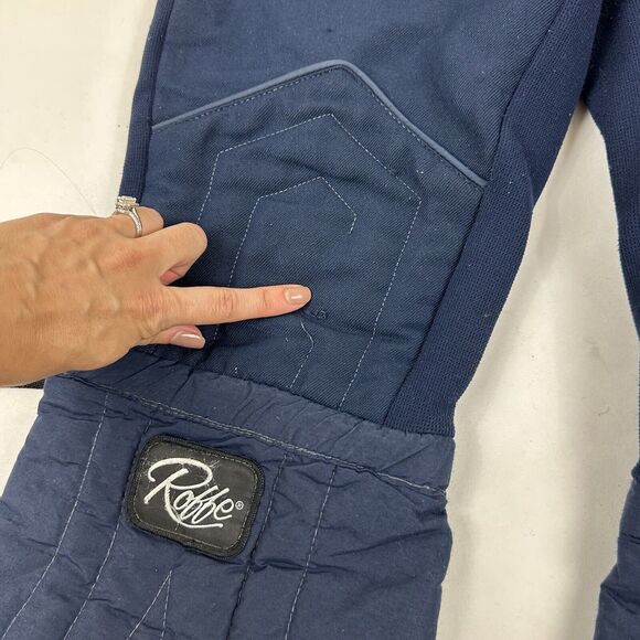 VTG Robbe Blue Ski Snowboard Pants Winter Foot Stirrups Made in USA 30" Waist - Picture 8 of 16